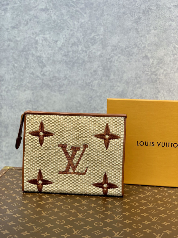 l**is V*t*n monogram raffia toiletry pouch