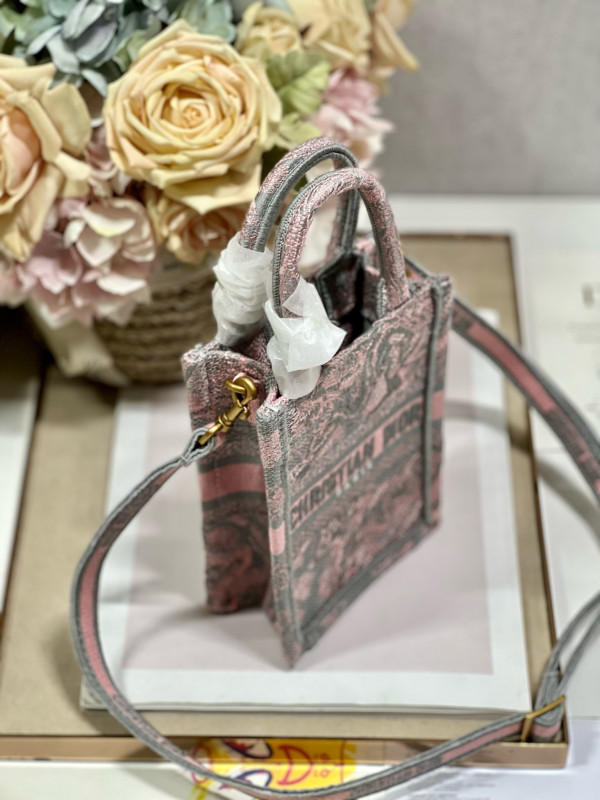 mini D*or book tote phone bag