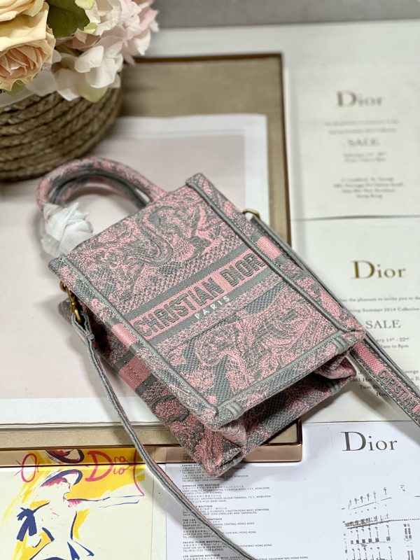 mini D*or book tote phone bag