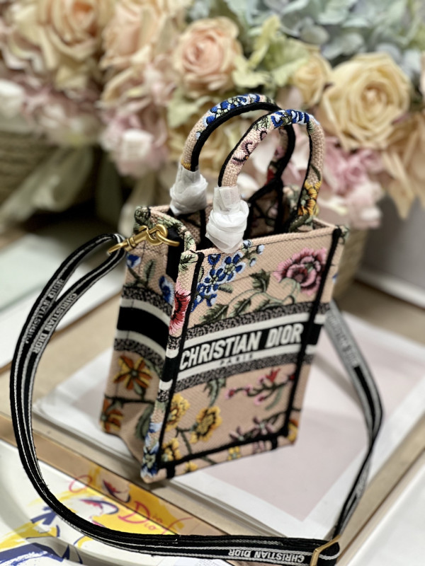 mini D*or book tote phone bag