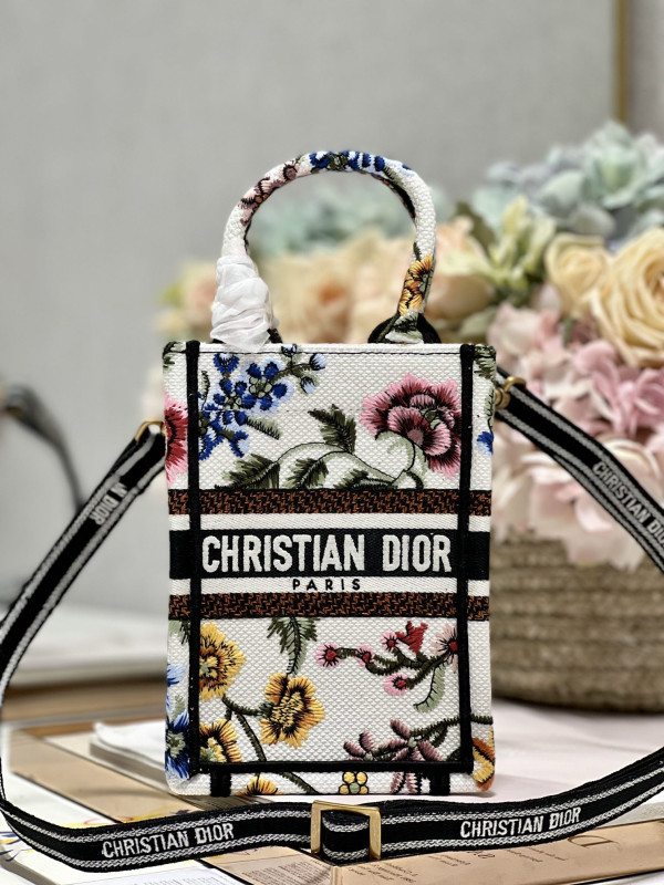 mini D*or book tote phone bag