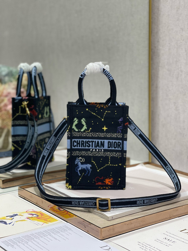mini D*or book tote phone bag