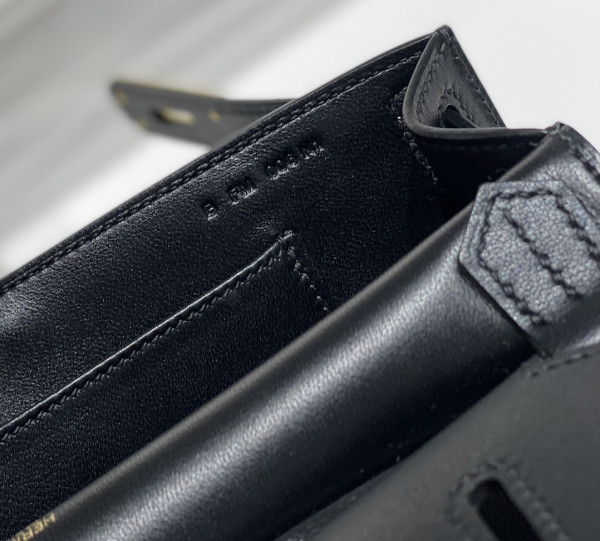 H**mes jypsiere mini bag in swift leather gris meyer
