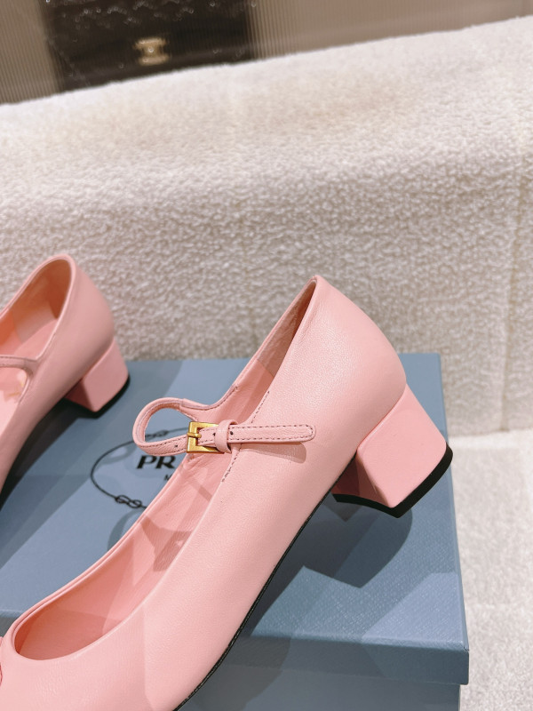 Pra*a nappa leather mary jane pumps