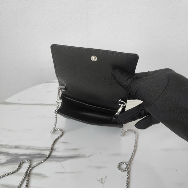 Pra*a cardholder with shoulder strap and crystals