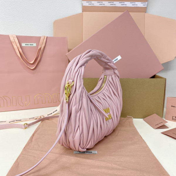 MIUMIU Wander matelassé nappa leather hobo bag